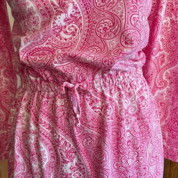 RALPH LAUREN Girls Pink Paisley Long Sleeve Dress Elastic Waist L 12-14 - Picture 4 of 16